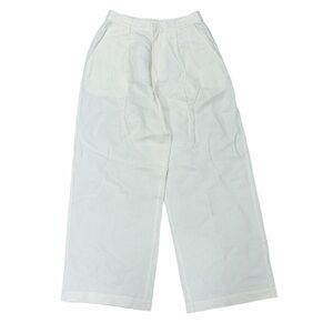 Neiwai Silk and Linen Blend Cream Color Wide Leg Pants